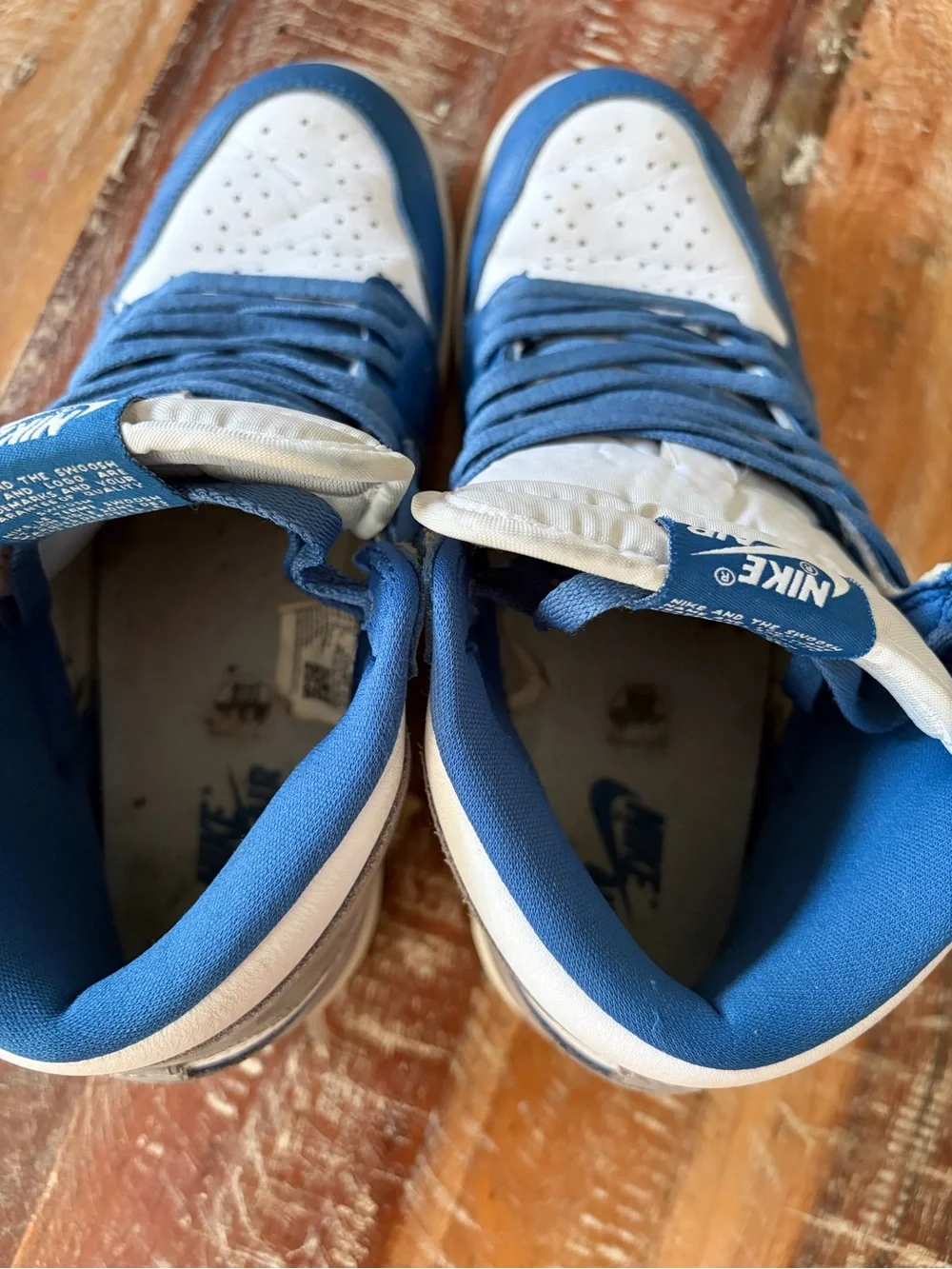 Nike Air Jordan 1 Mid - White and Blue Men's Sneakers 9.5